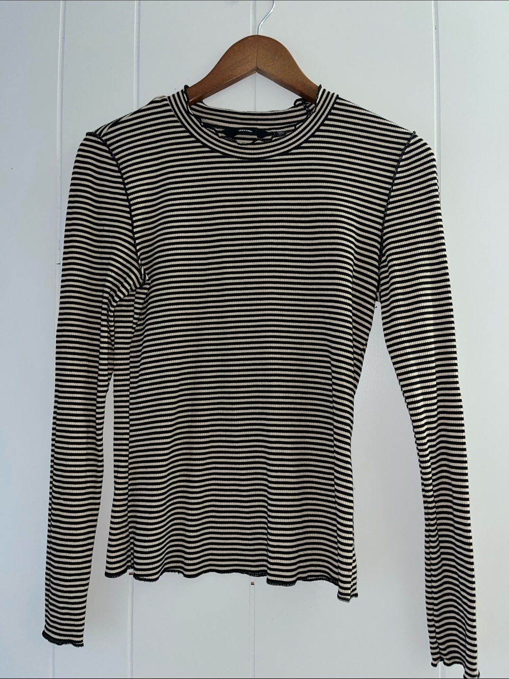 Vero Moda Black and White Striped Long Sleeve Tee